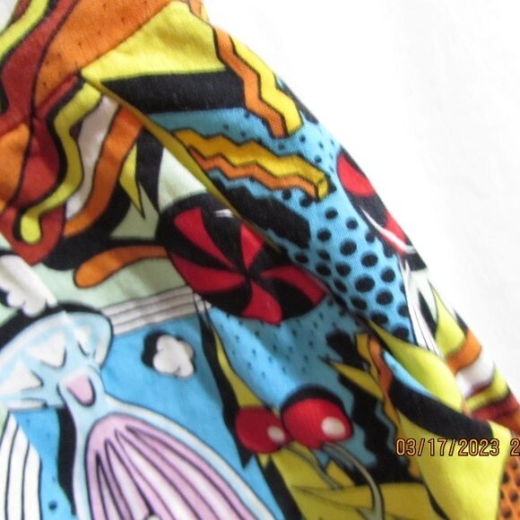 FOLTER DRESS SIZE XS SNACK ATTACK COMIC BOOK PRINT 50'S STYLE SLIT POCKE… PINUP - Picture 5 of 12